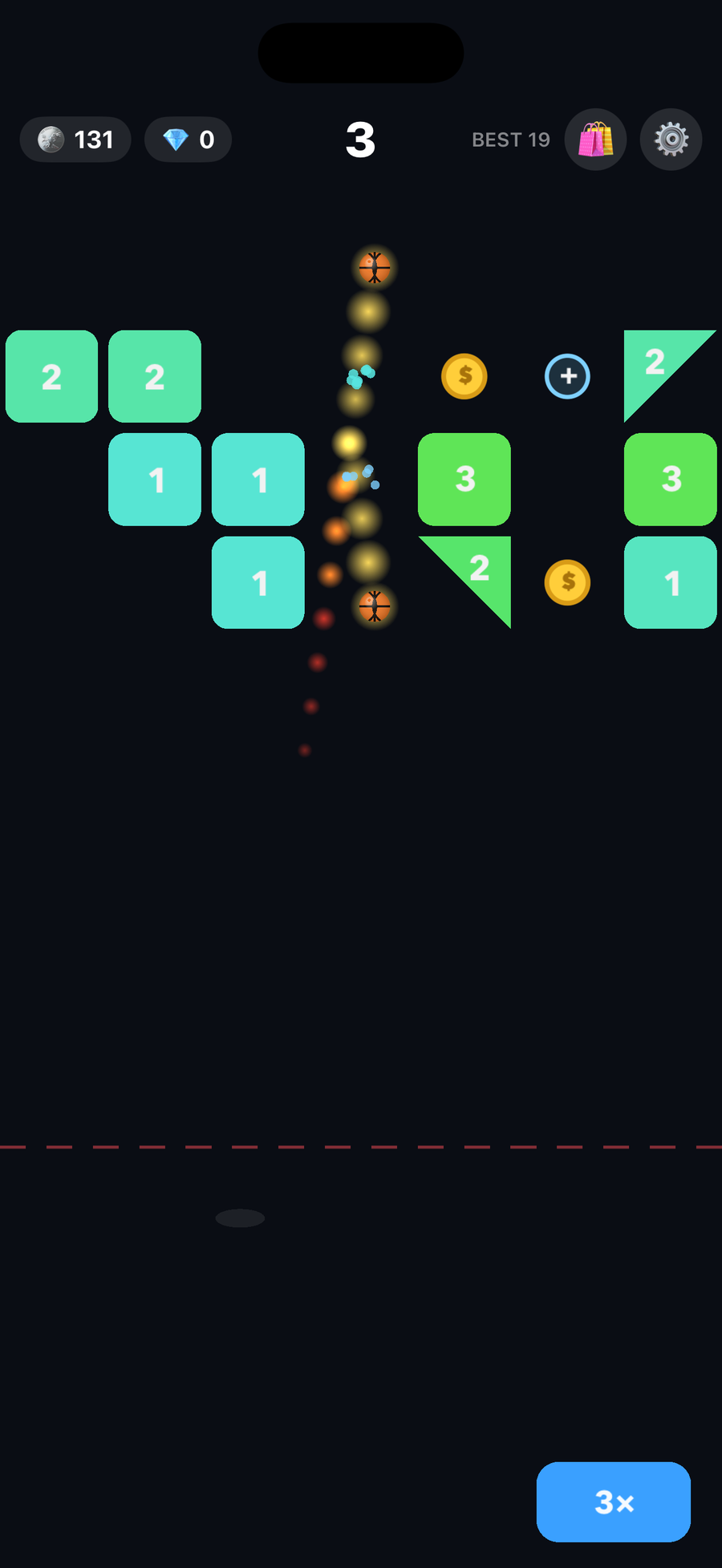 Ball Up basketball-themed level on iPhone