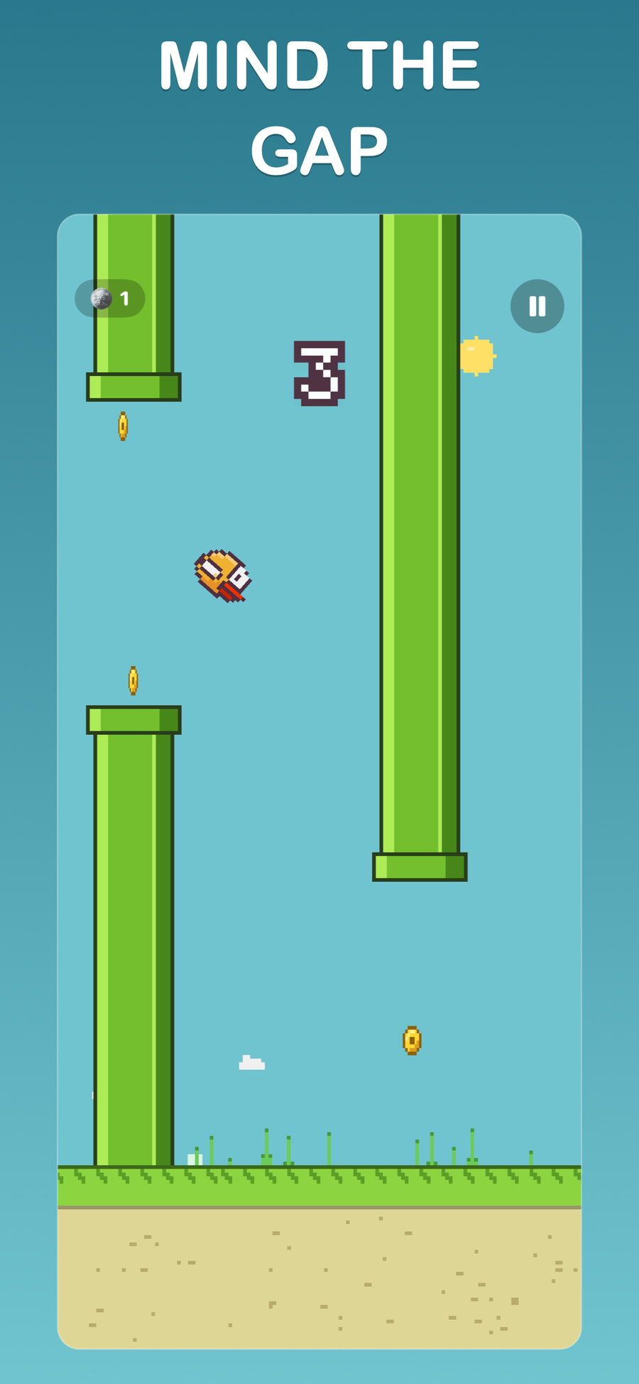 Freedem Birdz tap-to-flap gameplay through the gates